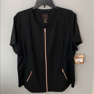 Cherokee V-Neck Zip Front Scrub Top NWT